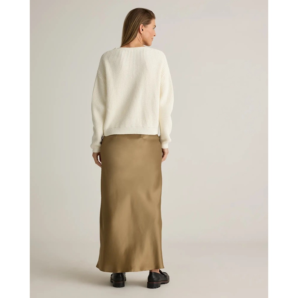 Quince Washable Silk Maxi Skirt Morel Grey Large New With Tags - Picture 3 of 6